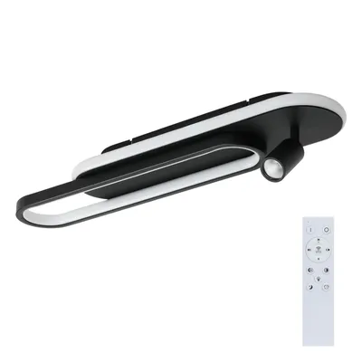 Produktbild von ZMH LED Deckenleuchte Dimmbar mit 1 Deckenstrahler Fernbedienung Deckenlampe Schwarz Wohnzimmer 46W Küchenlampe Modern 3000K - 6500K Schlafzimmerlampe