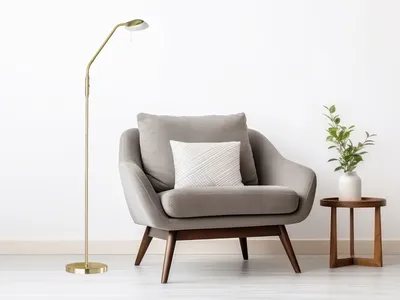 Produktbild von LED Stehleuchte Leseleuchte Messing mit Glas Lampenschirm - dimmbar - 160cm groß