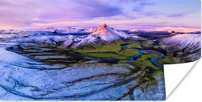 Produktbild von MuchoWow® Poster Landschaft in Island 120x60 cm - Bild