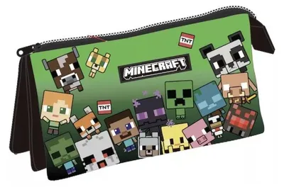 Image de Étui à crayons triple Minecraft, 22 cm