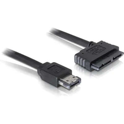 Produktbild von DeLOCK Cable eSATAp / Micro SATA, 1m, 1 m, eSATAp, Schwarz, 4,57 cm (1.8")