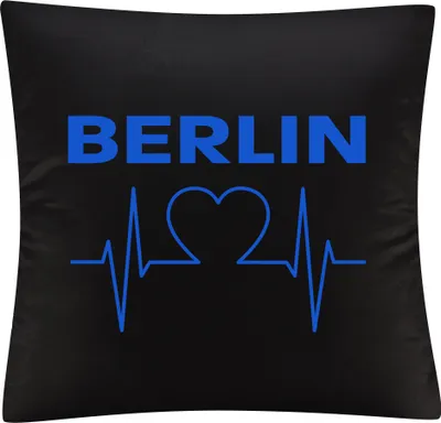 Produktbild von multifanshop Kissenbezug - Berlin blau - Herzschlag, schwarz, Größe one size