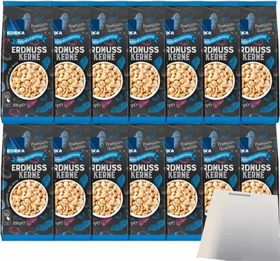 Produktbild von Edeka Erdnusskerne geröstet & ungesalzen 14er Pack (14x200g Packung) + usy Block