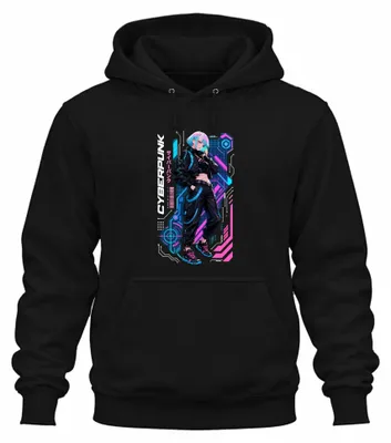Produktbild von サイバーパンク Cyberpunk Anime Girl Techwear Japan Y2K Manga Hoodie Kapuzenpullover, Schwarz, M