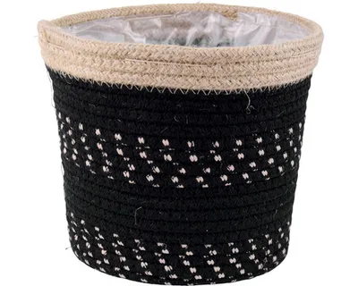 Obrázek produktu pro Obal na květináč Ø 20 x 19 cm přírodní, černý