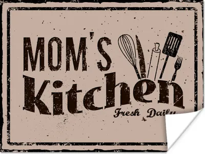 Produktbild von MuchoWow® Poster Küche - Mama - Vintage 120x90 cm - Wandbild
