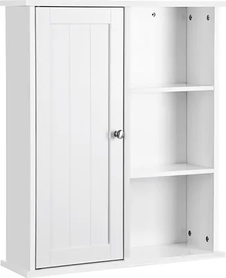 Produktbild von Hoppa! | Kleiderschrank mit Tür und 3 offenen Fächern | Weiß | MDF