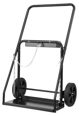 Immagine prodotto di Carrello portabombole per saldatura VEVOR, cisterna per ossiacetilene, portata statica 200 kg, ruote piene da 10", adatto per due bombole di diametro 12,5"