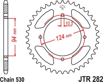 Produktbild von Jt Hinteres Ritzel 282 36 Für Honda Cb 500F/K '78-'80 (28236Jt) (Kette 530)