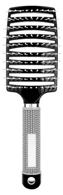 Image de Brosse à cheveux, peigne de massage incurvé, outil de coiffure professionnel, antidérapant (noir)