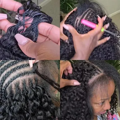 Imagen del producto de Extensiones de cabello rizado, 50 gramos, 45 cm, para trenzas