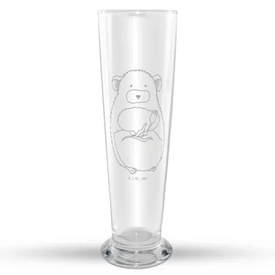 Produktbild von Mr. & Mrs. Panda Weißbierglas Chinchilla Blume - Transparent - Geschenk, Weizen Glas, Mr Mrs Weizenglas, Bierglas, Chaos, traurig sein, Büro, Weizenbier, Bier