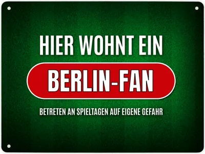 Produktbild von Metallschild XL mit Spruch: Hier wohnt ein Berlin-Fan Schild Blechschild
