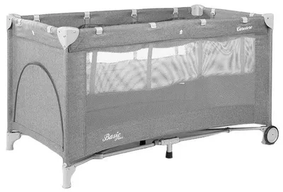 Produktbild von CARETERO Basic Plus Baby Reisebett mit Matratze 120x60 cm - Grau