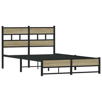 Produktbild von Möbel Klassische Betten - Braun - CLORIS Metallbett ohne Matratze Sonoma-Eiche 120x190 cm,25.75 Kg - 123660