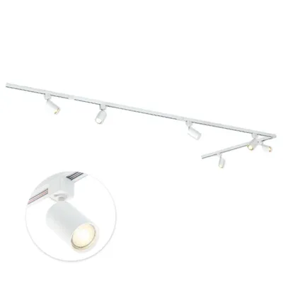 Produktbild von Qub Focus III - 1-Phasen Schienensystem - 400cm - L-Form - 6x GU10 Spots - Weiß - LED