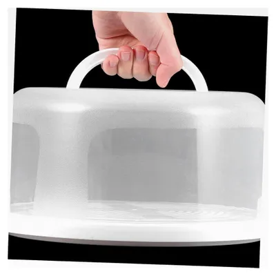Produktbild von 2 Stück runde Kuchenbehälter mit transparentem Deckel, wiederverwendbar für den Transport von Gebäck, Käsekuchen und anderen Kuchen