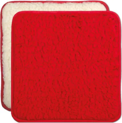 Immagine prodotto di Cuscino per sedia in lana d'agnello Cuscino per seduta Cuscino imbottito 36x36 cm Selezione: rosso - salsa