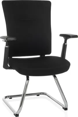 Produktbild von hjh OFFICE Freischwinger mit Armlehnen (höhenverstellbar) CAPTIVO PRO V Stoff Stuhl für Büro Zuhause, Besucherstuhl Schwingstuhl bis 120 kg belastbar