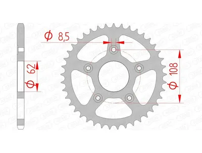 Produktbild von AFAM Kettenrad Stahl Standard - 520