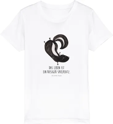 Produktbild von Mr. & Mrs. Panda Kleinkinder T-Shirt Stinktier Handstand 7-8 Jahre (122/128) - Weiß - Geschenk, Teenager, Kleinkind, Wildtier, Kindershirt, Spielplatz, Stinki, Kinder Öko
