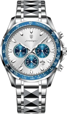 Produktbild von Herren Chronograph Quarzuhr aus Edelstahl, Leuchtzeiger, Datumsanzeige, Wasserdicht, Luxus Business Sport Armbanduhr für Männer