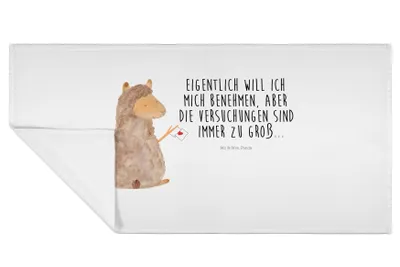 Produktbild von Mr. & Mrs. Panda Handtuch Alpaka Fahne - Weiß - Geschenk, Lama, Flauschtuch, gesichtshandtuch, frottierhandtuch, Liebe, gesichtstuch, 50x100, Lamas, Alpakas