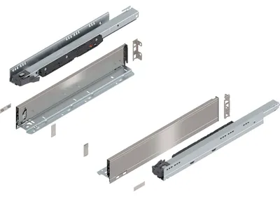 Produktbild von Blum Legrabox pure H M Schubladenschienen Set | 1 Paar, 70kg 500mm | Tip On Vollauszug, inox