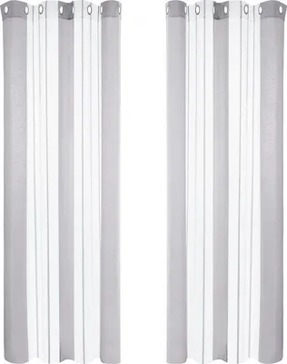 Produktbild von Dünne Vorhänge mit Ringen, 140x175 cm, Dunkelgrau, 2 Stück, Linnenoptik