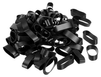 Productafbeelding van 100 Stuks Zwarte Silikonnen Gummibanden 23,55 mm Rutschvast