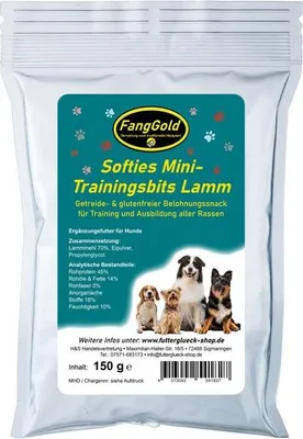 Produktbild von FangGold Softies Mini-Trainingsbits Lamm 150 g