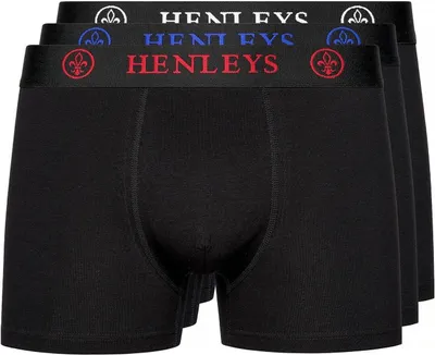 Immagine prodotto di Henleys - Boxer "Trilock" da uomo (confezione da 3) BG1329 (L) (Nero)