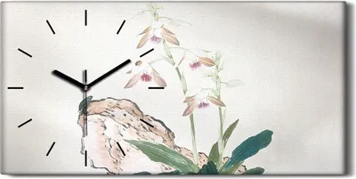 Produktbild von Küche Wohnzimmer Wand Leinwand Uhr Geräuschlos 60x30 Insekten und Blumen - schwarze Hände