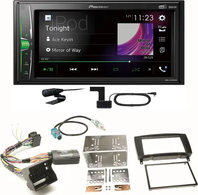 Produktbild von Pioneer DMH-A3300DAB Bluetooth DAB+ USB Einbauset für Mercedes CLK W209 Facelift