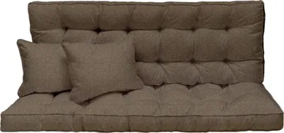 Produktbild von Hollywoodschaukel Auflage 180x50 cm, 3-Sitzer, dick gepolstert, Savana Dunkel, Gartenbank, Balkon, Kissen Set [133]