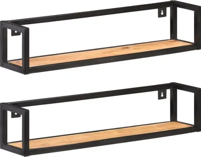 Produktbild von Eleganten-Stil Wandregale 2 Stk. 80 cm Massivholz Akazie DE55524