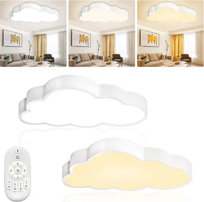 Produktbild von YARDIN LED 48W Deckenlampe Kinderzimmer Dimmbar Wolken Deckenleuchte Wohnzimmerleuchten Schlafzimmer Lampe mit Fernbedienung
