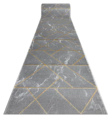 Image de Tapis de couloir EMERALD exclusif 1012 glamour, élégant marbre, géométrique gris / or 80 cm gris 80x400 cm