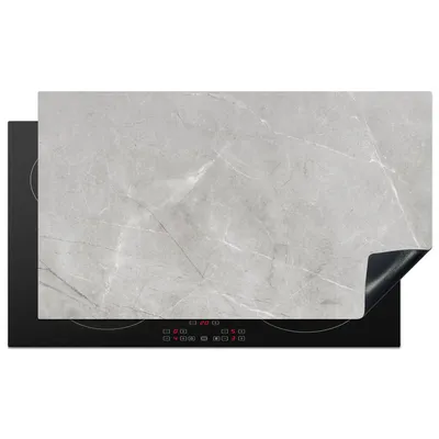 Produktbild von KitchenYeah© Herdabdeckplatte Grau - Beton - Industriell , 91x52cm, Küche Deko, Glaskeramikkochfeld Herdabdeckung, Abdeckplatte fùr Kochfeld