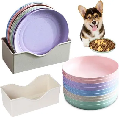 Produktbild von Famanu Katzenfutterstation Set von 9 - Katzennapf, flach, für Katzen