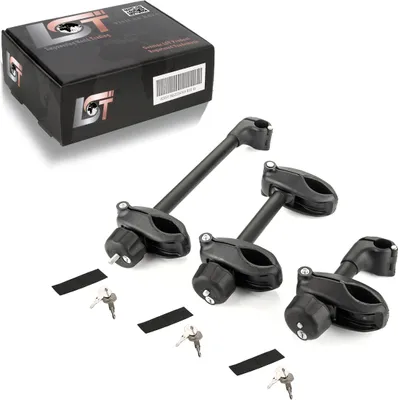 Produktbild von 3er Set Rahmenhalter für Fahrradträger lang/kurz/beidseitig Ø 25 mm abschließbar