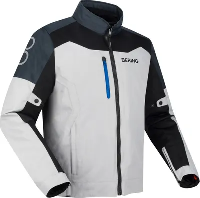 Productafbeelding van Bering Cronos waterdichte motorfietsjas van ripstop-materiaal, lichtgrijs/donkergrijs/zwart, maat L
