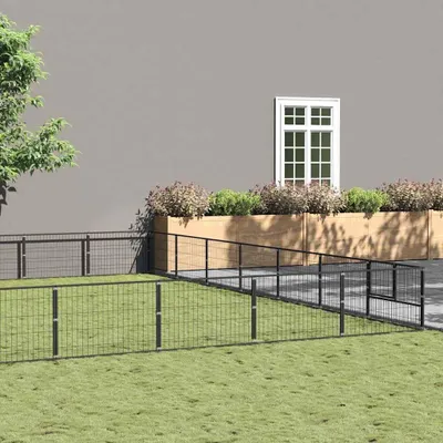 Obrázek produktu pro vidaXL Psí bouda černá 63 m² ocelová