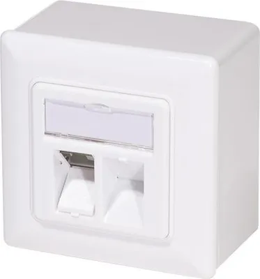Produktbild von LogiLink Modulare Anschlußdose weiß 2xCat.6A Modul+ Aufputzgehäuse