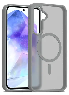 Produktbild von Magnetisch Hülle für Samsung Galaxy A55, Kompatibel mit MagSafe, Transluzente Matt Rückseite Stoßfeste Handyhülle Grau