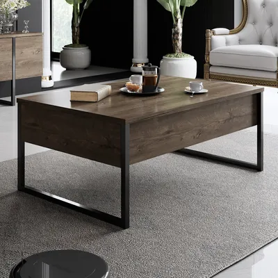 Produktbild von skye-decor Couchtisch Nussbaum Schwarz Luxe Melaminbeschichtete Spanplatte 18mm 90x40x60cm