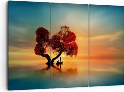 Produktbild von Bild auf Leinwand - Leinwandbild - See Natur Nacht - 165x110cm - Wand Bild - Wanddeko - Wandbilder - Leinwanddruck - Bilder - Kunstdruck - Wanddekoration - Leinwand bilder - Wandkunst - CE165x110-3458