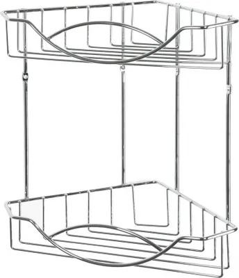 Obrázek produktu pro Polička koupelnová rohová 2 patra chrom 31x31x20cm AWD0046