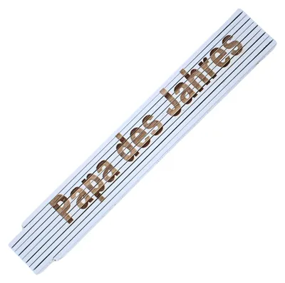 Produktbild von Zollstock Maßstab dauerhafte Laser Gravur Spruch Papa des Jahres weiß