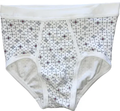 Produktbild von HERMKO 3240 Herren Slip mit Eingriff Unterhose aus 100% Baumwolle in vielen Farben bis Gr. 14, Größe:D 5 = EU M, Farbe:weiß bedruckt